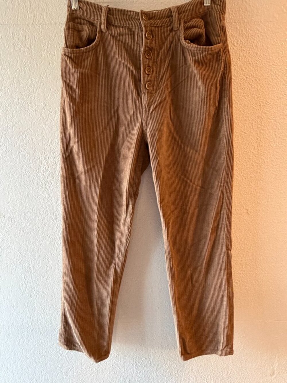 Reformation Cynthia Button Fly High Rise Straight Corduroy Pants Size 30